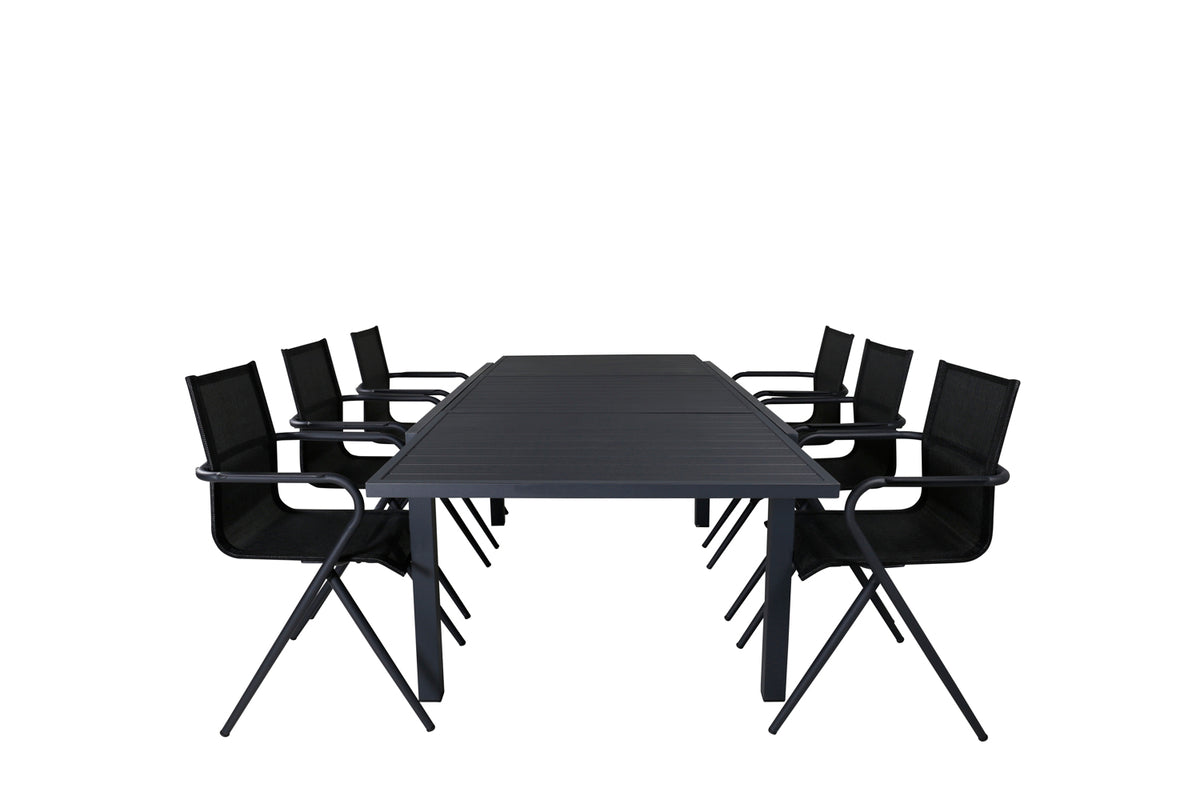 Venture Design Alina & Marbella Matstolar Svart + Matbord 160x100x75
