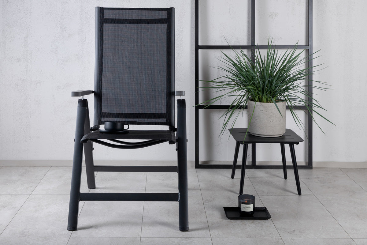 Venture Design Albany & Marbella Positionsstolar Svart + Matbord 160x100x75