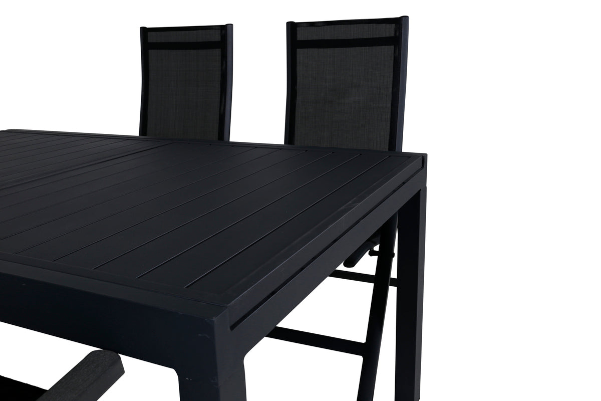 Venture Design Albany & Marbella Positionsstolar Svart + Matbord 160x100x75