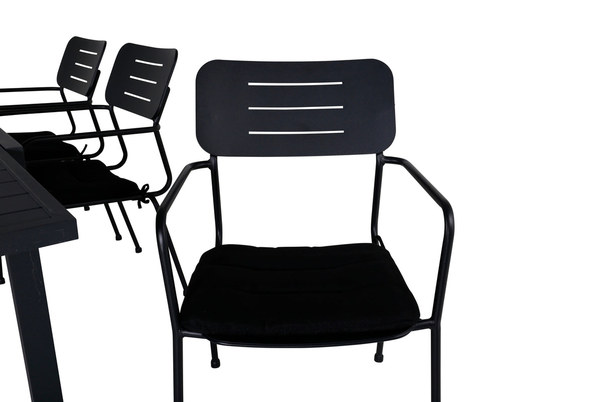 Venture Design Nicke & Marbella Matstolar Svart + Matbord 160x100x75