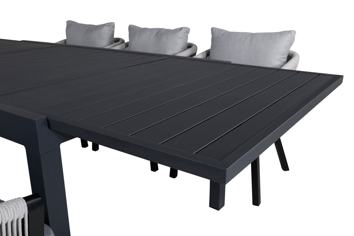 Venture Design Virya & Marbella Matstolar Grå + Matbord 160x100x75