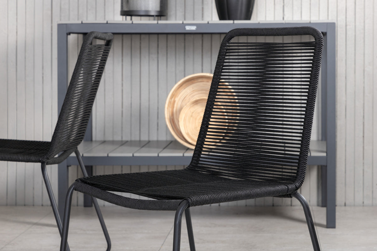 Venture Design Lindos & Marbella Matstolar Svart + Matbord 160x100x75