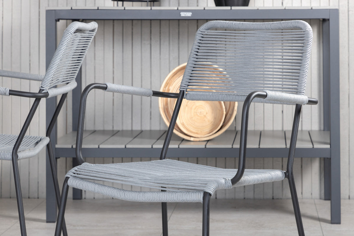 Venture Design Marbella & Lindos Matbord 160x100x75 + Matstolar Grå