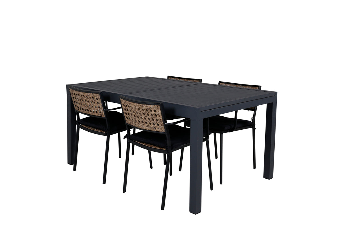 Venture Design Paola & Marbella Matstolar Natur + Matbord 160x100x75