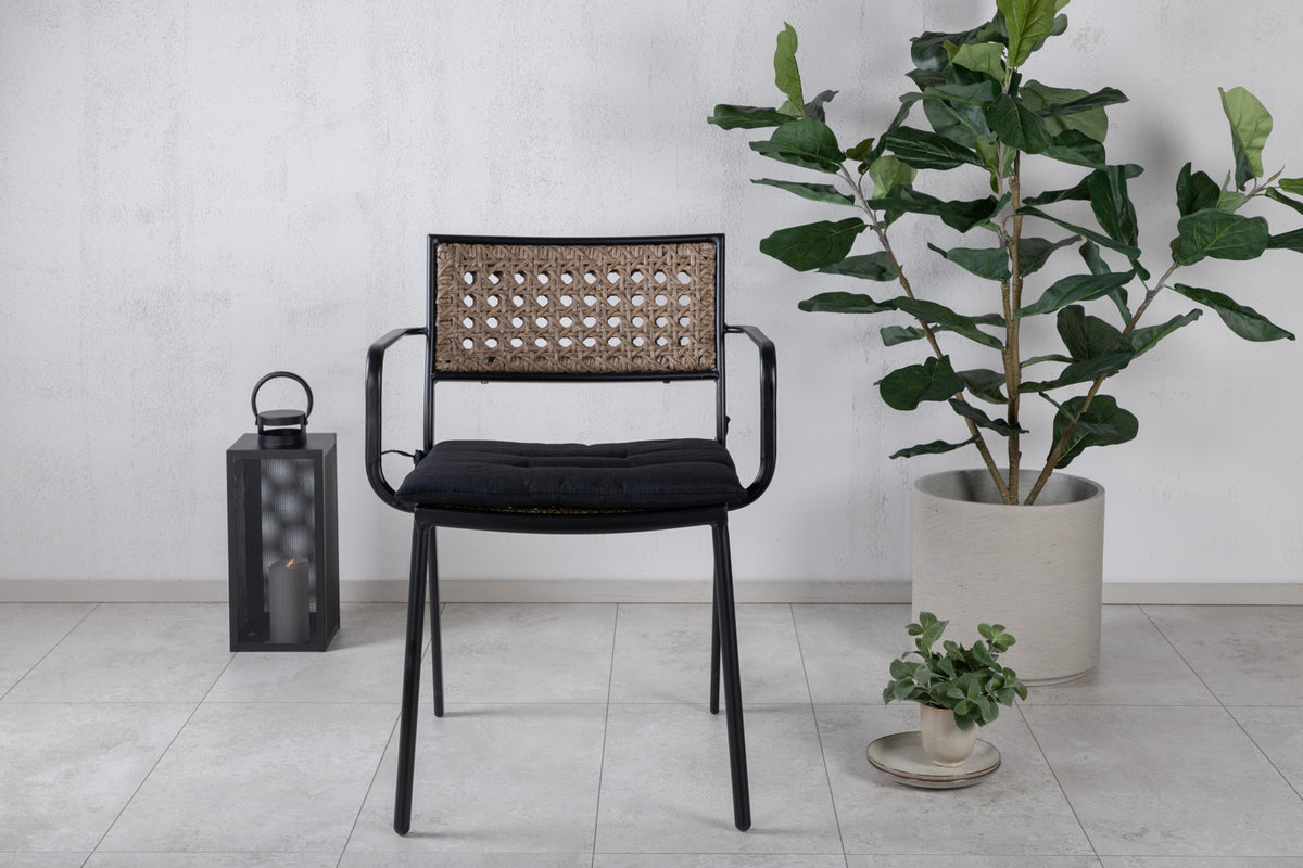 Venture Design Paola & Marbella Matstolar 4-pack Natur + Rektangulära Matbord 160x100x75 Svart
