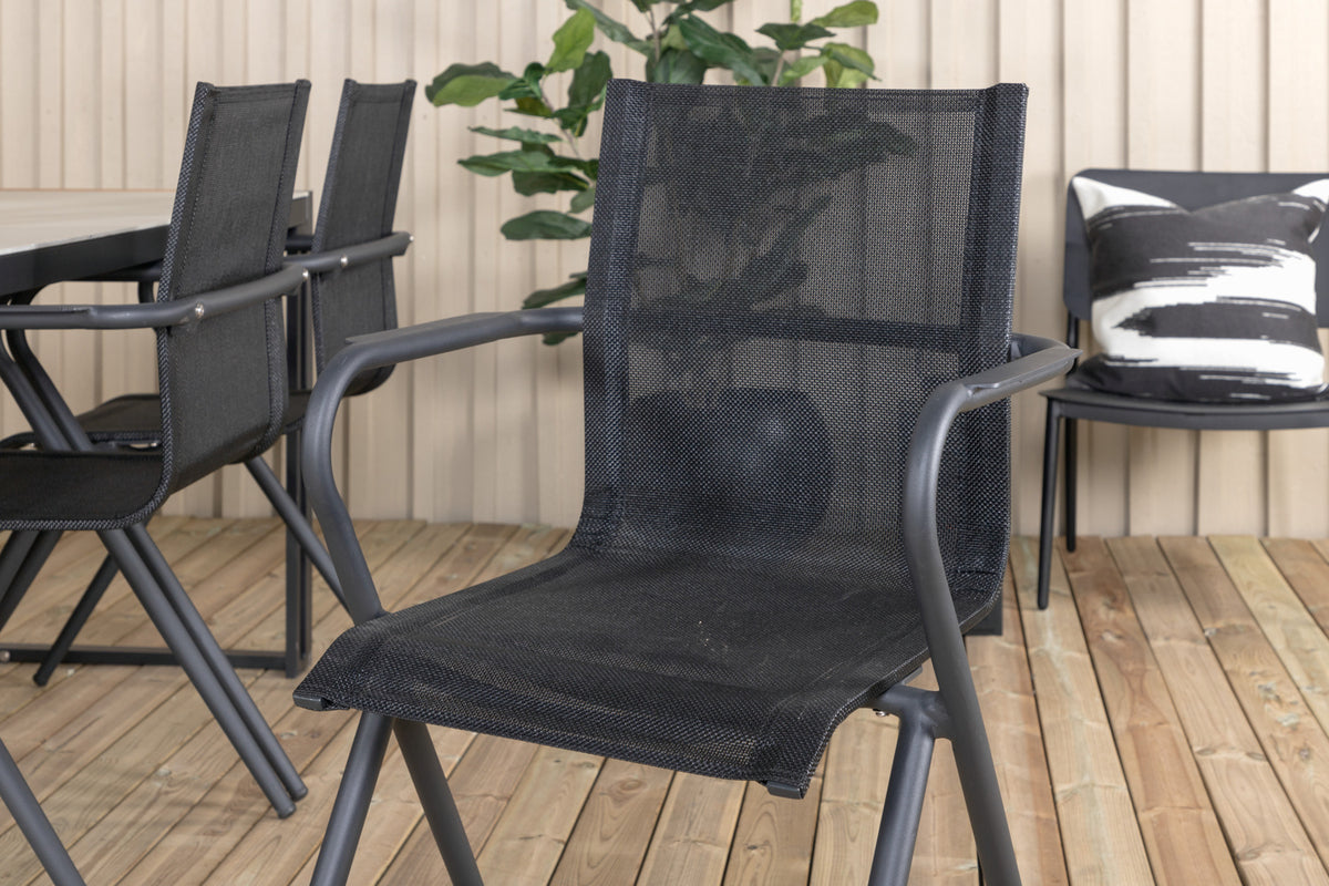 Venture Design Alina & Texas Matstolar Svart + Matbord 200x100