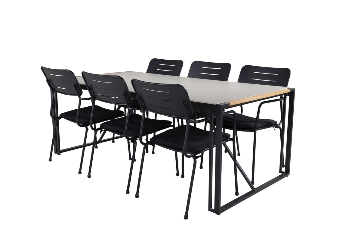 Venture Design Nicke & Texas Matstolar Svart + Matbord 200x100