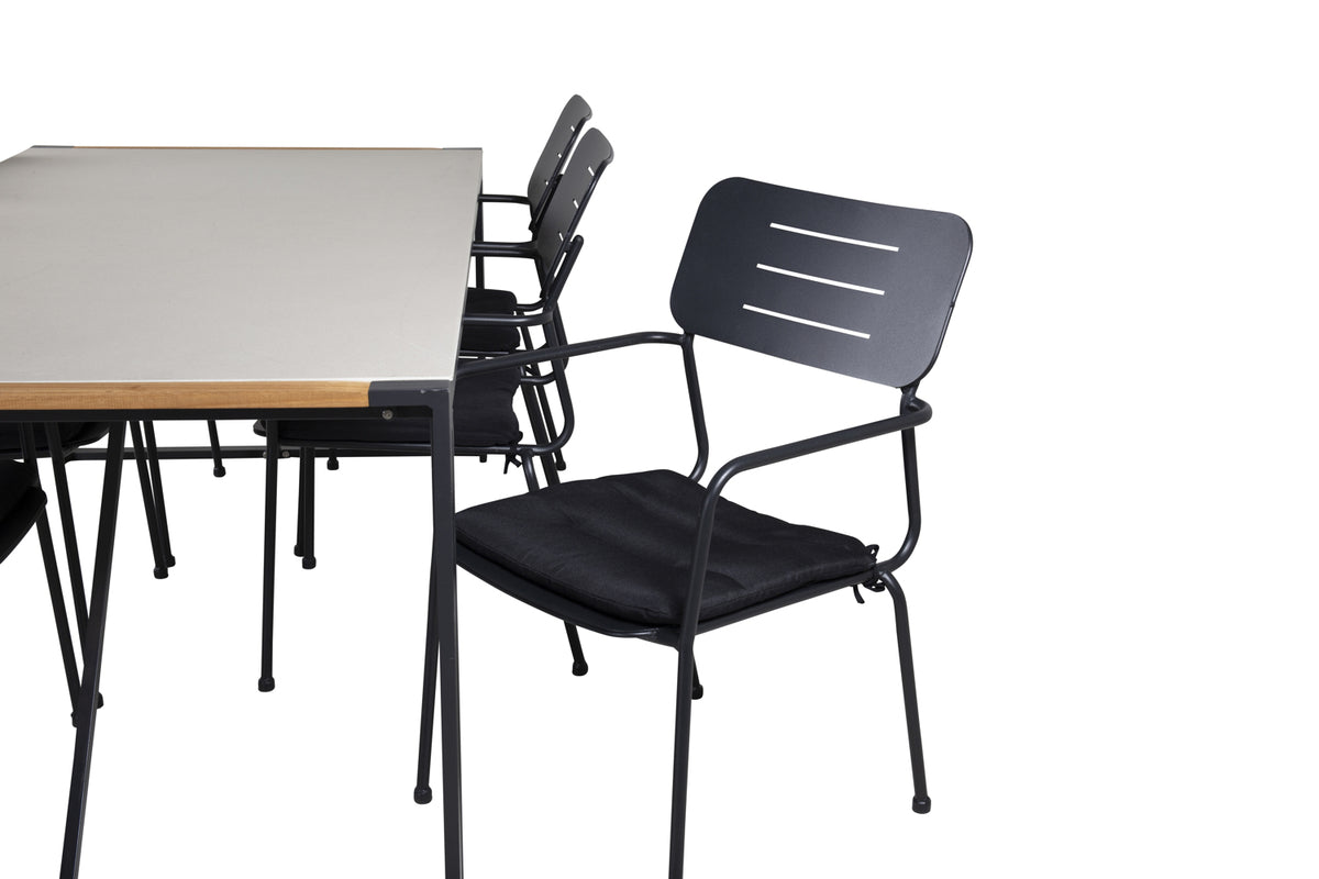 Venture Design Nicke & Texas Matstolar Svart + Matbord 200x100