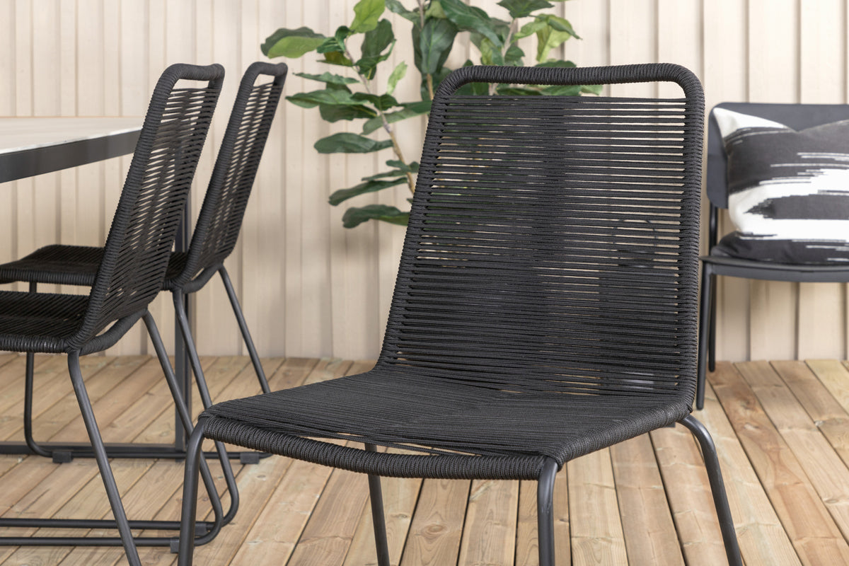 Venture Design Lindos & Texas Matstolar Svart + Matbord 200x100