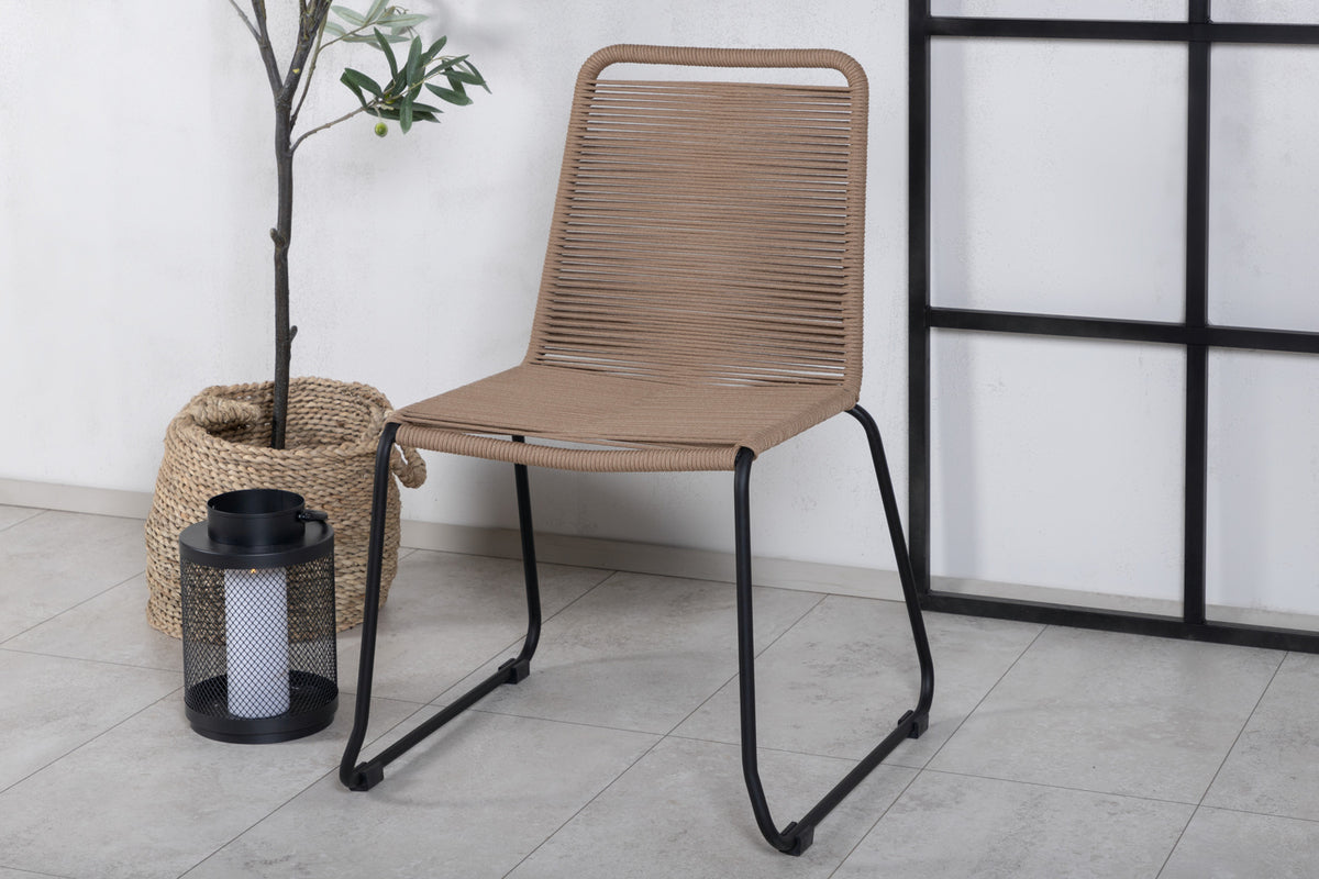 Venture Design Lindos & Texas Matstolar Brun + Matbord 200x100
