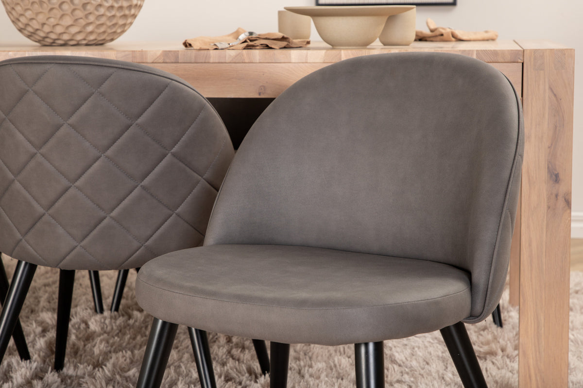 Venture Design Slider & Velvet Matbord 250*95*75 + Matstolar Grå