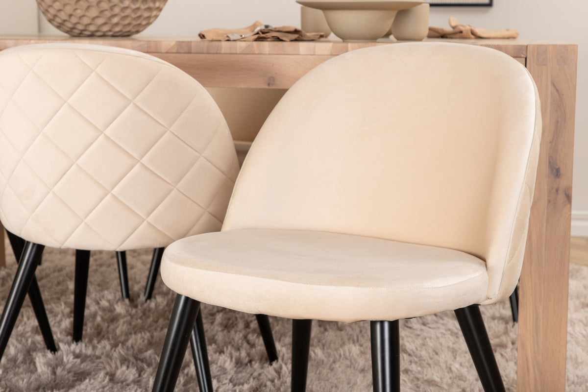 Venture Design Slider & Velvet Matbord 250*95*75 + Matstolar Beige