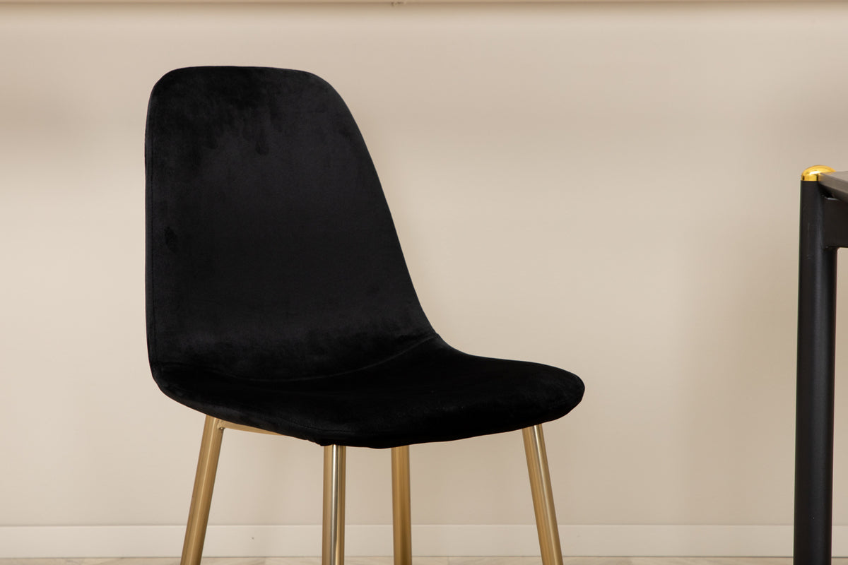 Venture Design Pelle & Polar Rektangulära Matbord 190 x 90 Svart + Matstolar 2-pack Svart