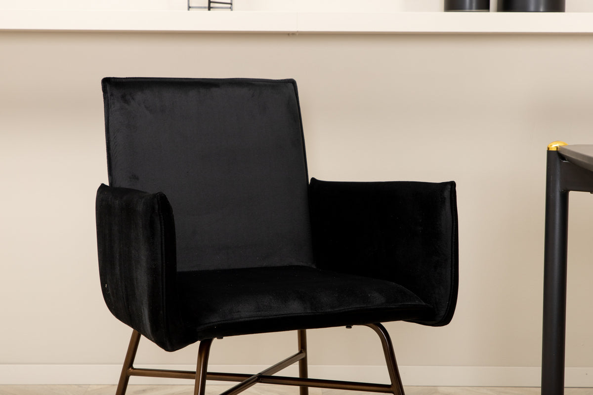 Venture Design Pelle & Petra Rektangulära Matbord 190 x 90 Svart + Matstolar Svart