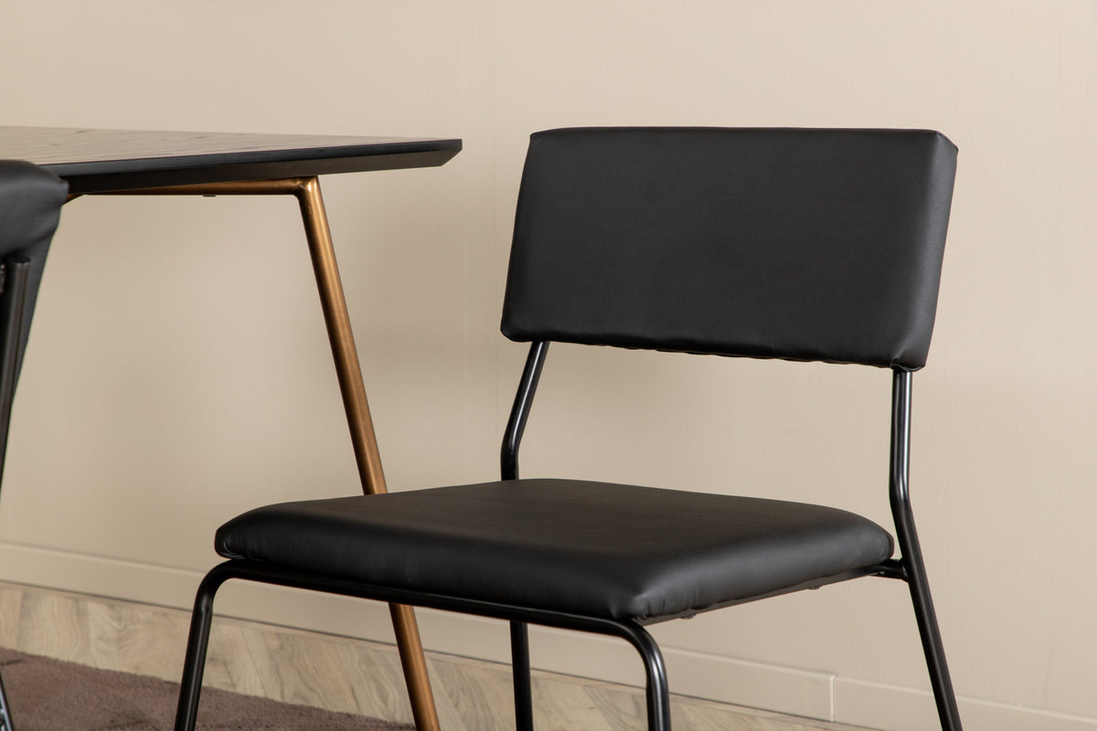 Venture Design Kenth & Petra Matstolar Svart + Matbord 90x190
