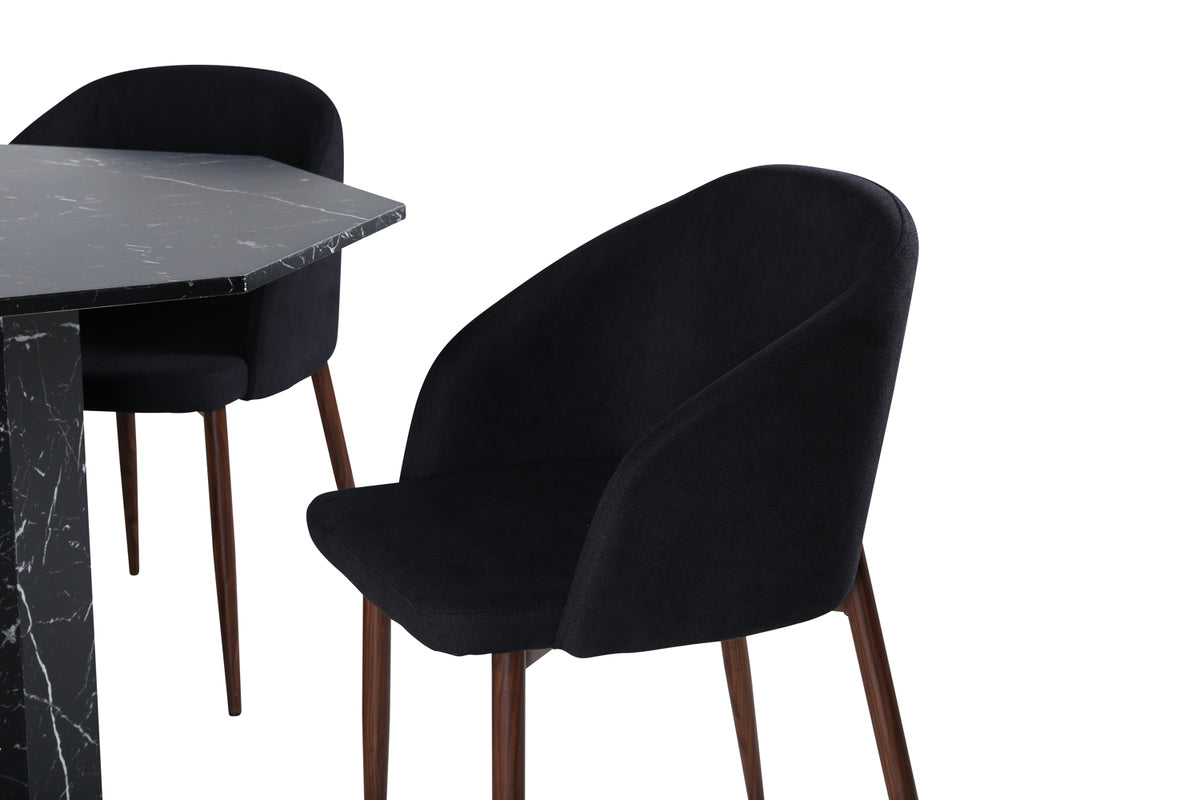 Venture Design Arch & Marbs Matstolar Svart + Matbord ⌀110