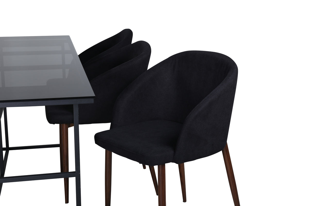 Venture Design Arch & Leif Matstolar Svart + Matbord 90x200