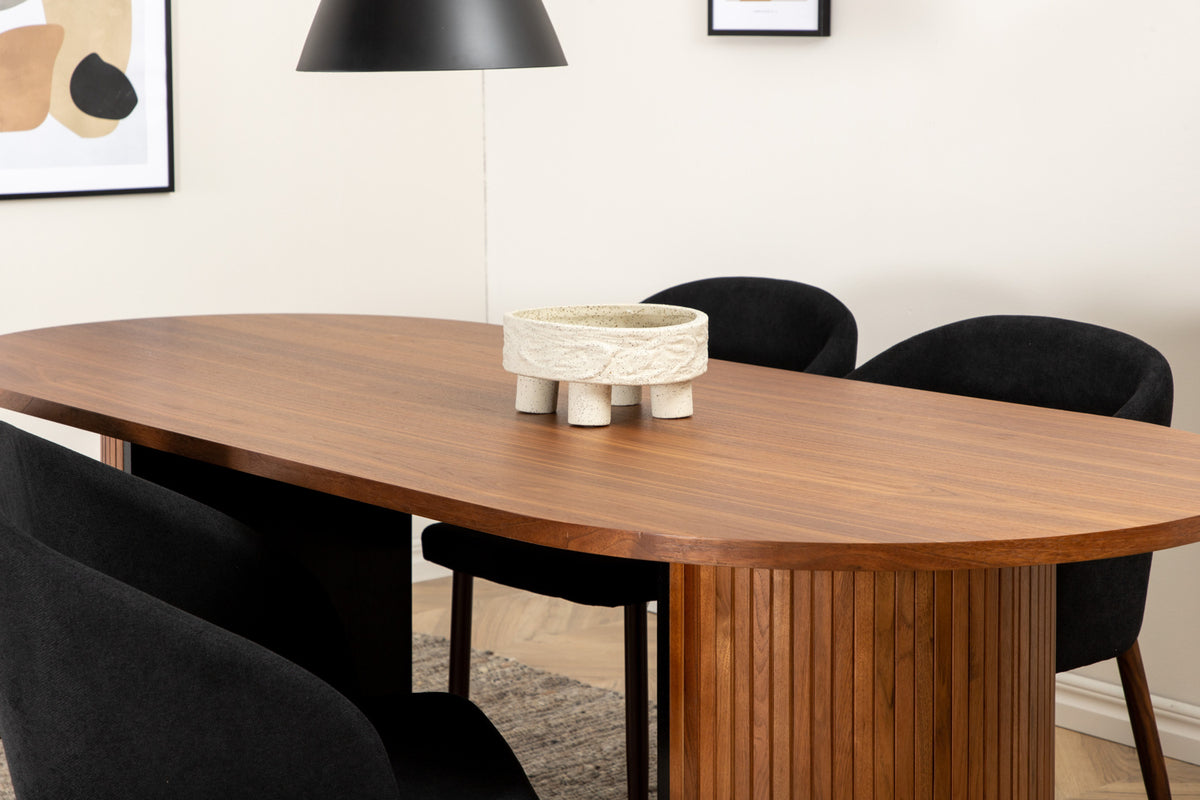 Venture Design Arch & Bianca Matstolar Svart + Matbord 90x200