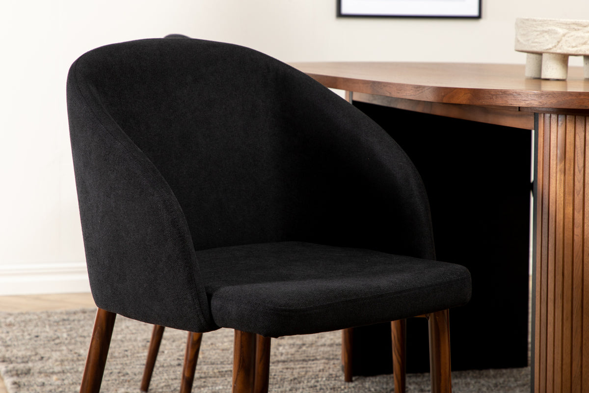 Venture Design Arch & Bianca Matstolar Svart + Matbord 90x200