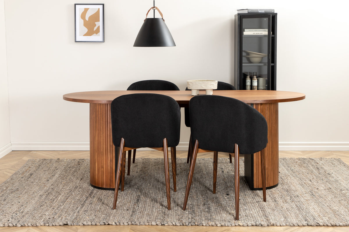 Venture Design Arch & Bianca Matstolar Svart + Matbord 90x200