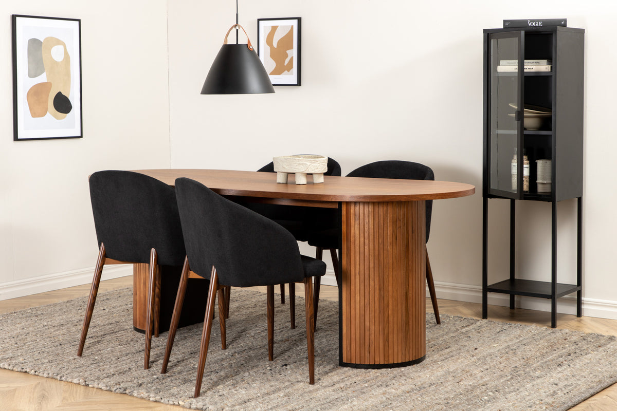 Venture Design Arch & Bianca Matstolar Svart + Matbord 90x200