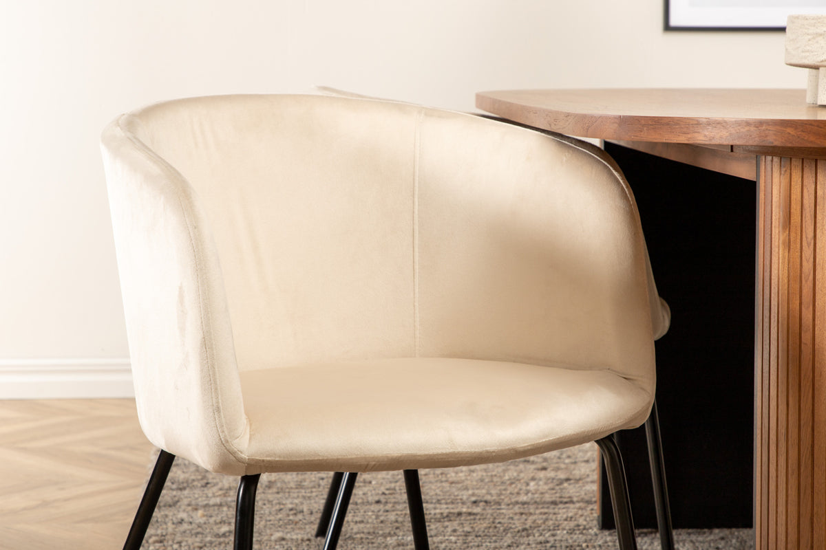 Venture Design Berit & Bianca Matstolar Beige + Matbord 90x200