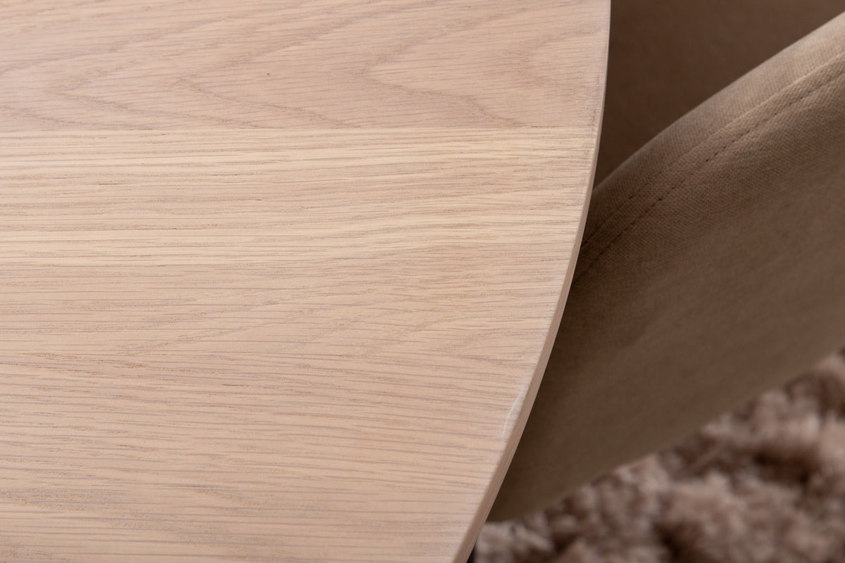 Venture Design Berit & Bianca Matstolar Beige + Runda Matbord ⌀110 Vitputsad