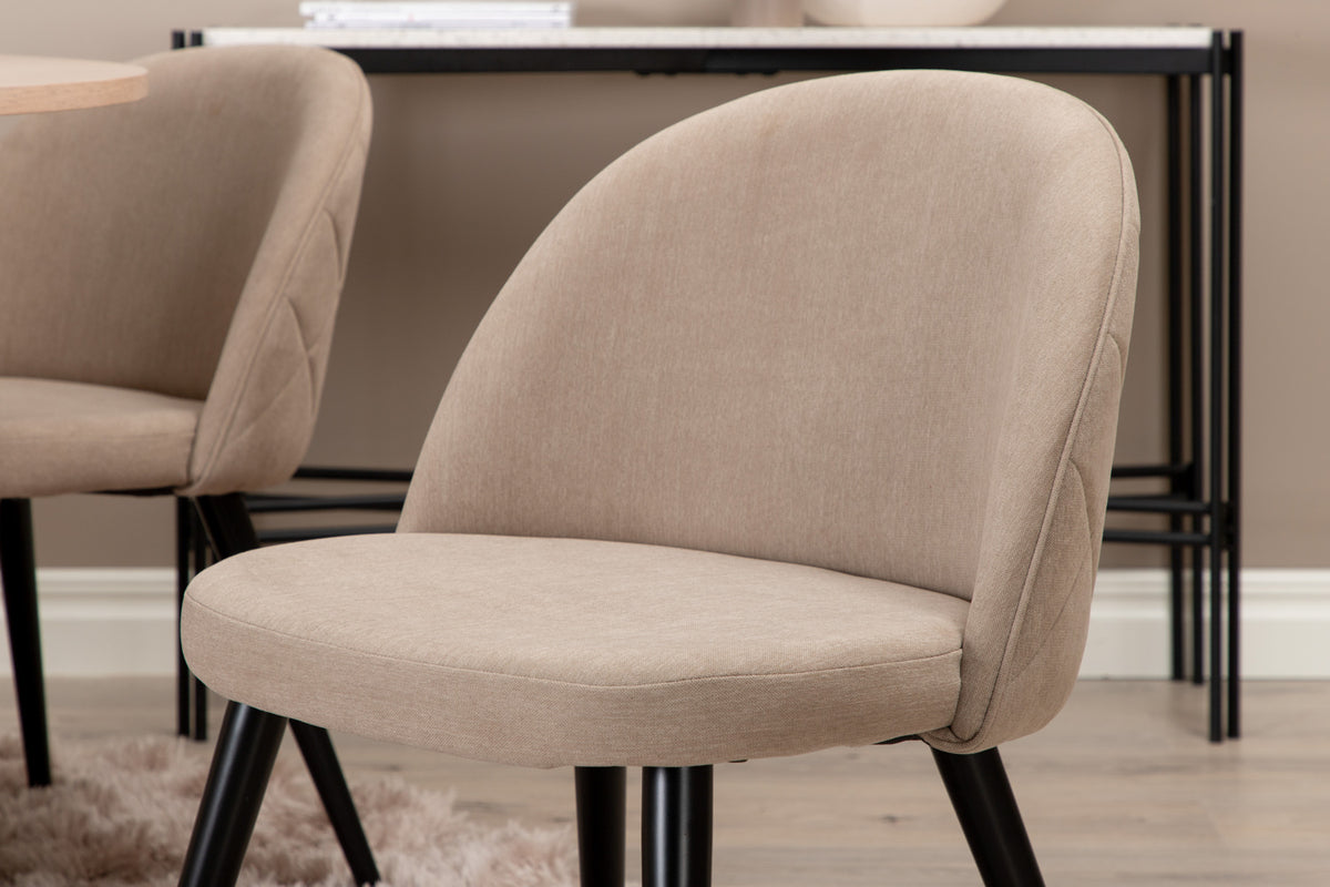 Venture Design Bianca & Velvet Runda Matbord ⌀110 Vitputsad + Matstolar 2-pack Beige