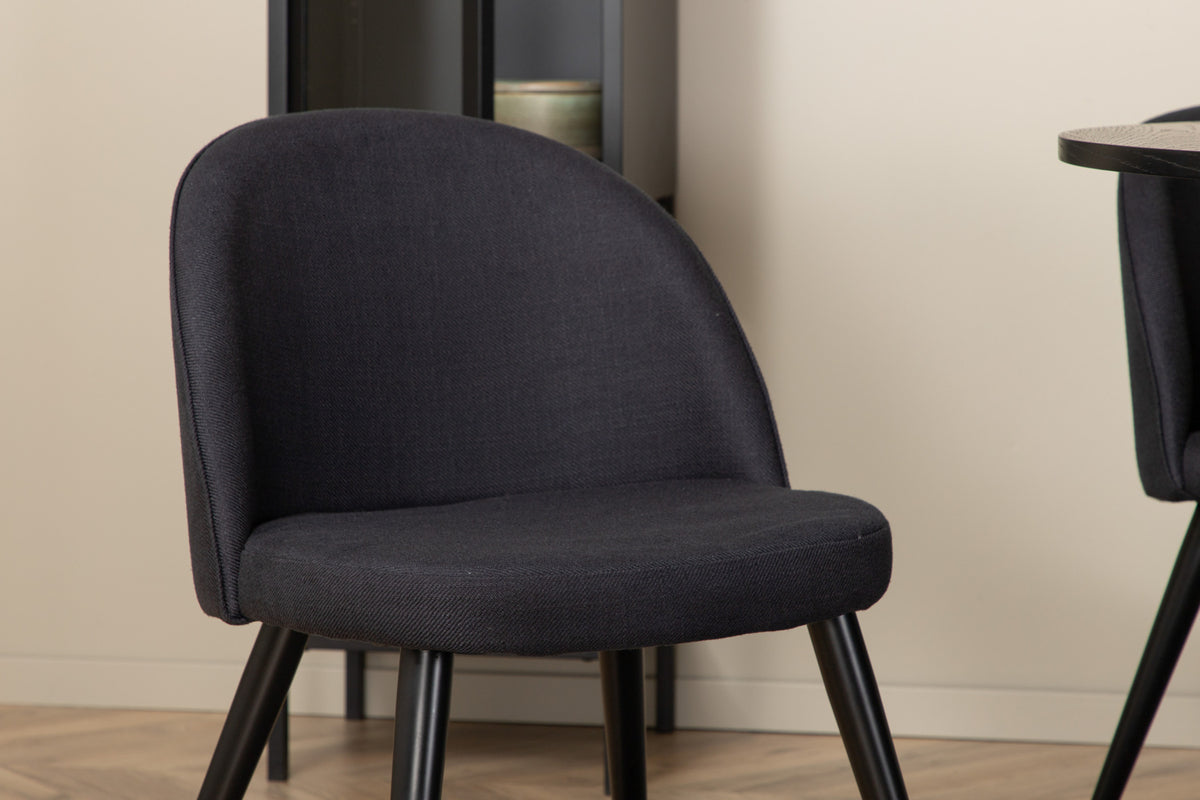 Venture Design Bianca & Velvet Runda Matbord ⌀110 Svart + Matstolar 2-pack Svart