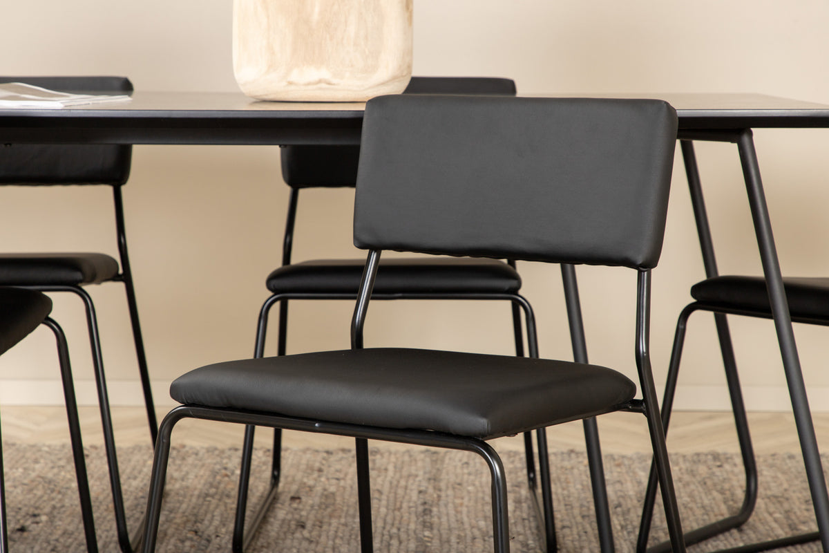 Venture Design Kenth & Petra Matstolar Svart + Matbord 90x190