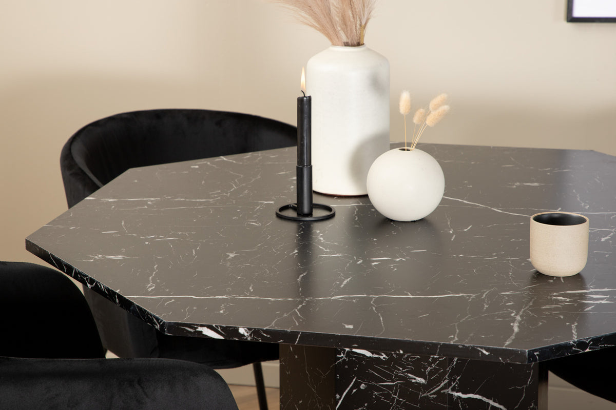 Venture Design Berit & Marbs Matstolar Svart + Runda Matbord ⌀110 Svart
