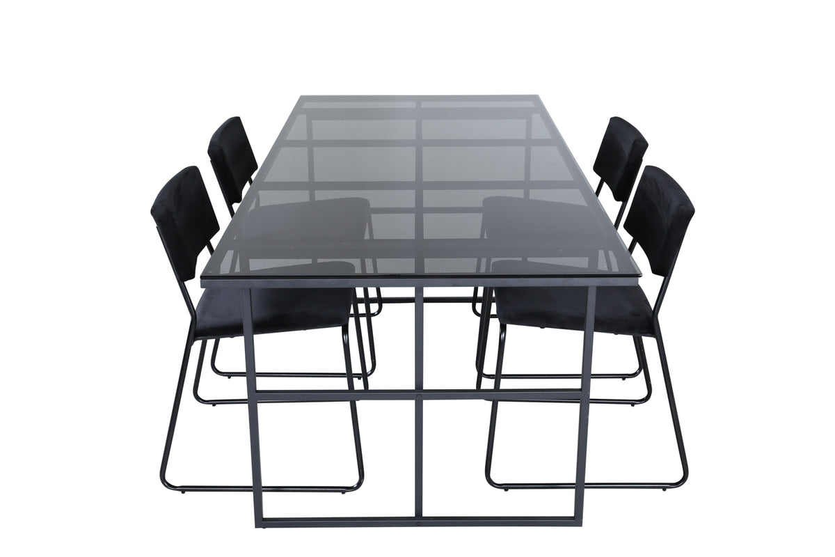 Venture Design Kenth & Leif Matstolar Svart + Matbord 90x200