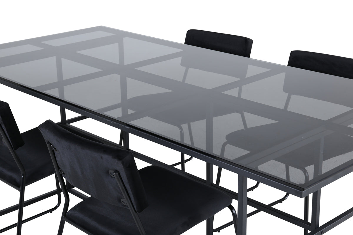 Venture Design Kenth & Leif Matstolar Svart + Matbord 90x200