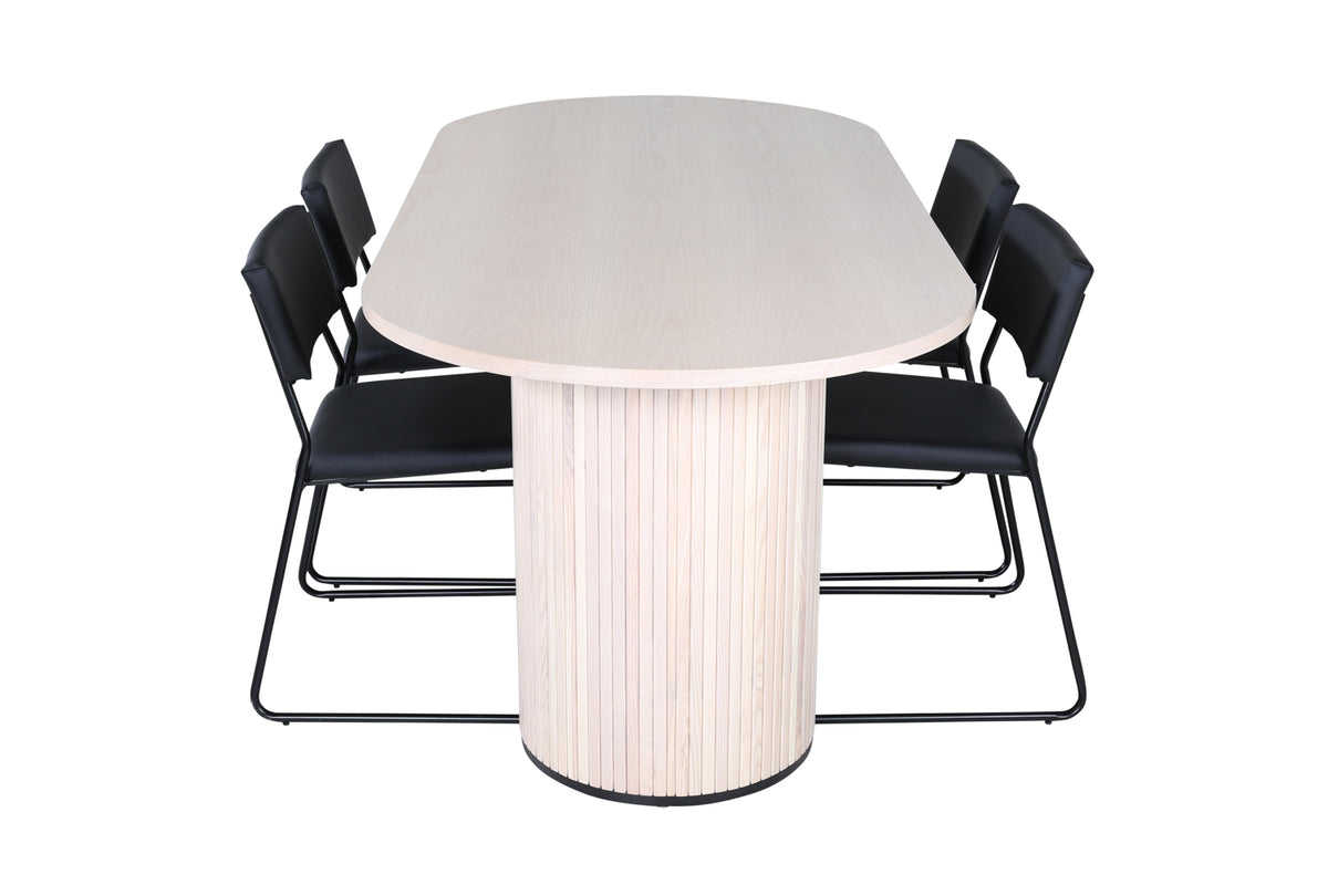 Venture Design Kenth & Bianca Matstolar Svart + Matbord 90x200