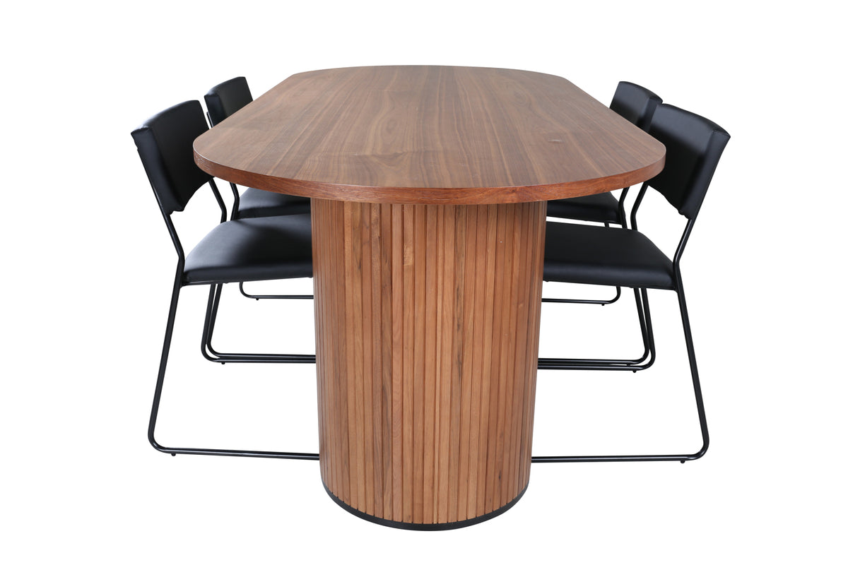 Venture Design Kenth & Bianca Matstolar Svart + Matbord 90x200