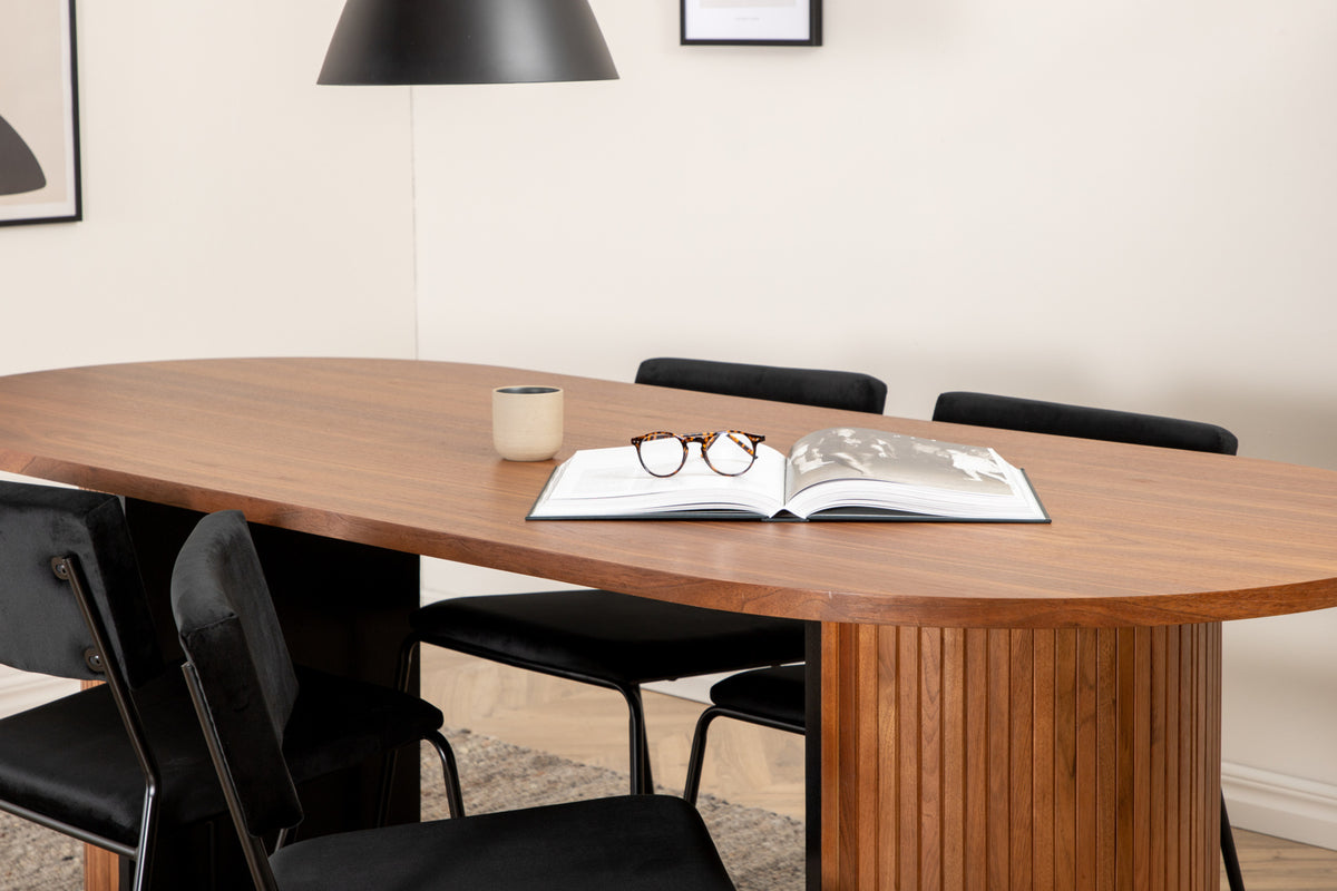 Venture Design Kenth & Bianca Matstolar Svart + Matbord 90x200