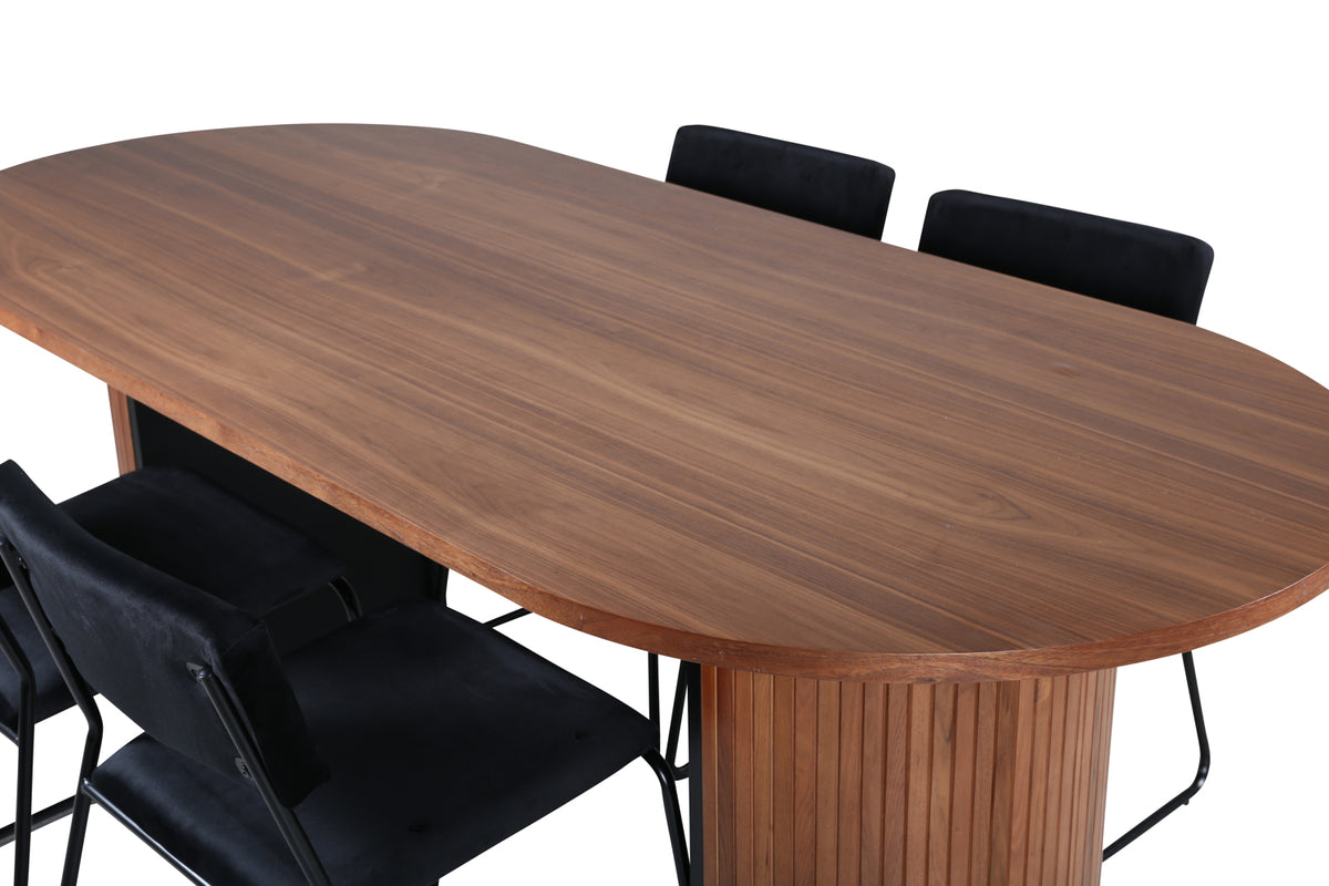 Venture Design Kenth & Bianca Matstolar Svart + Matbord 90x200