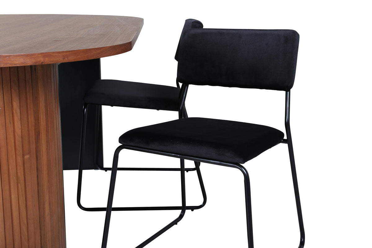 Venture Design Kenth & Bianca Matstolar Svart + Matbord 90x200