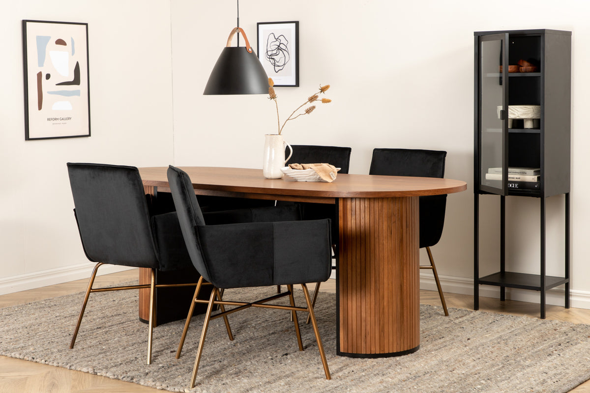 Venture Design Petra & Bianca Matstolar Svart + Matbord 90x200