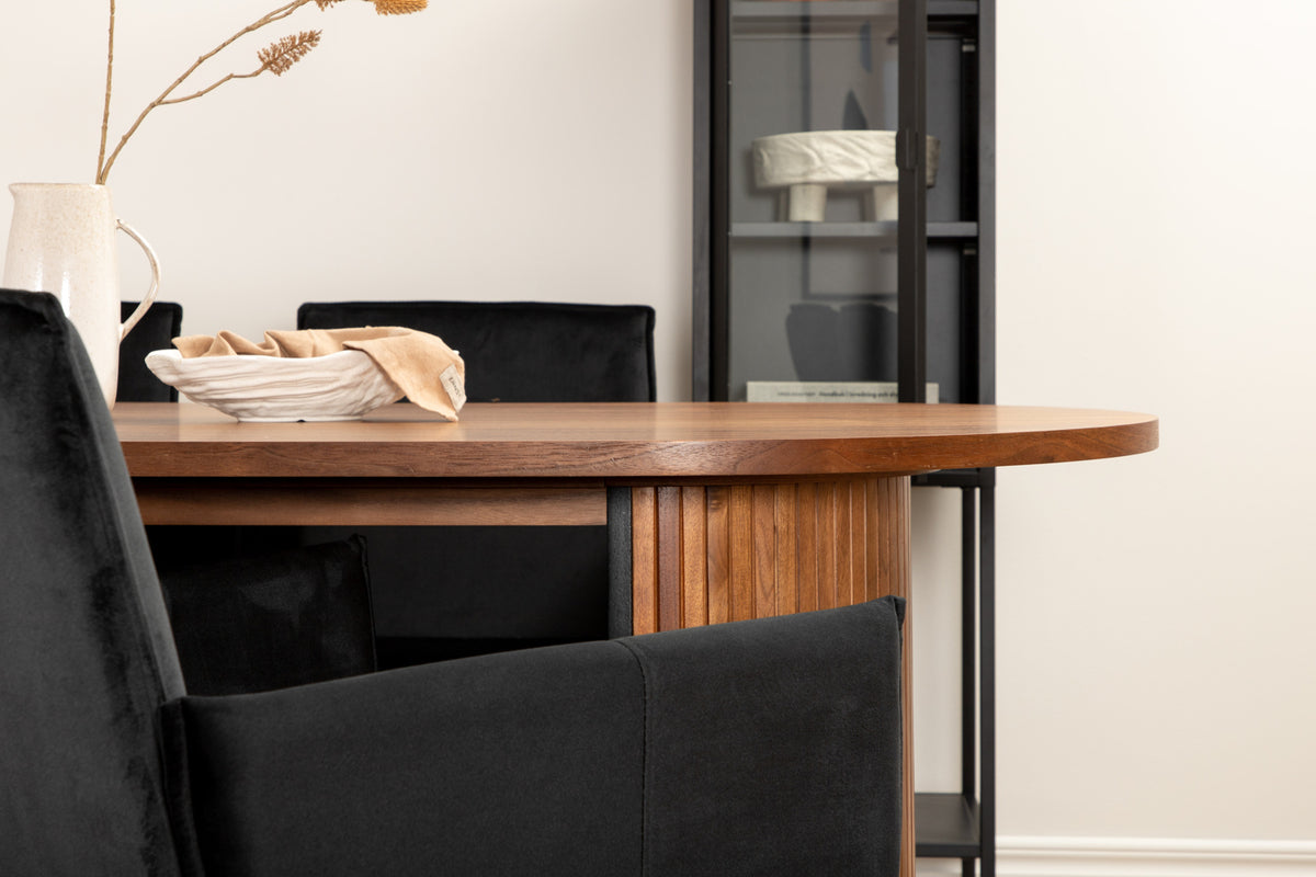 Venture Design Petra & Bianca Matstolar Svart + Matbord 90x200