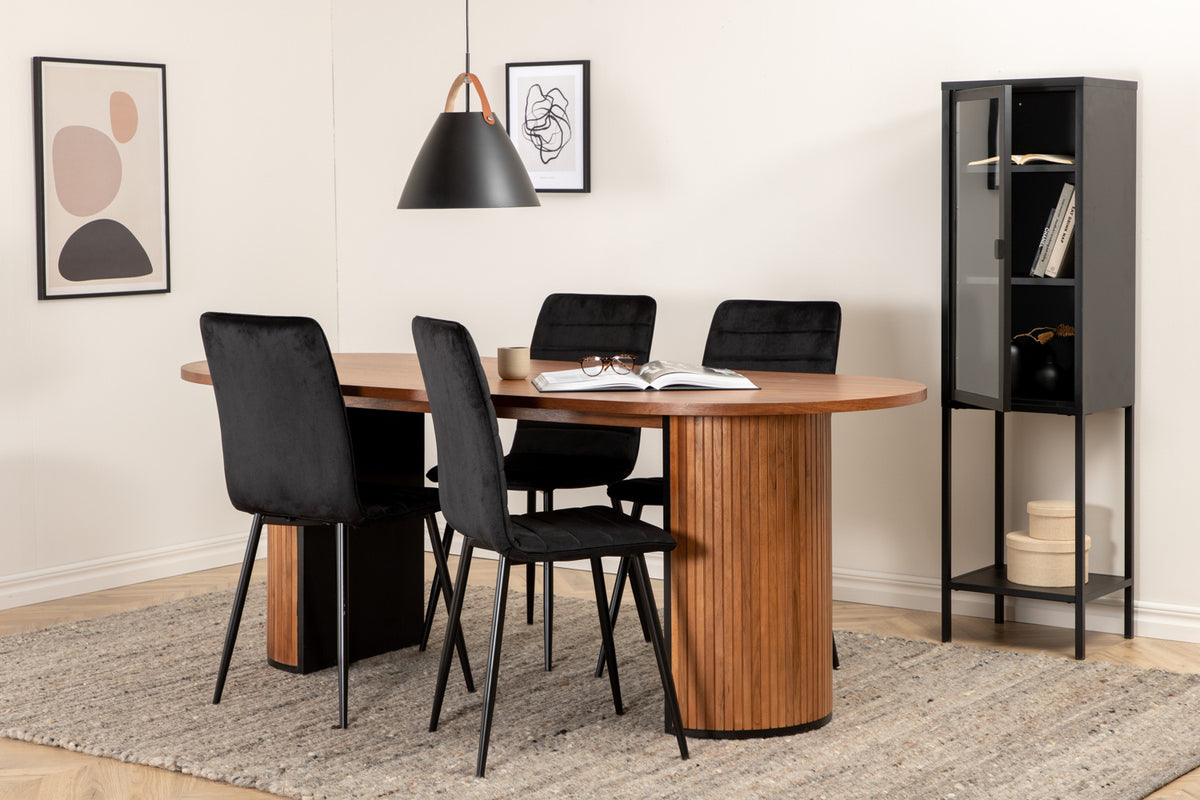 Venture Design Bianca & Windu Matbord 90x200 + Matstolar Svart