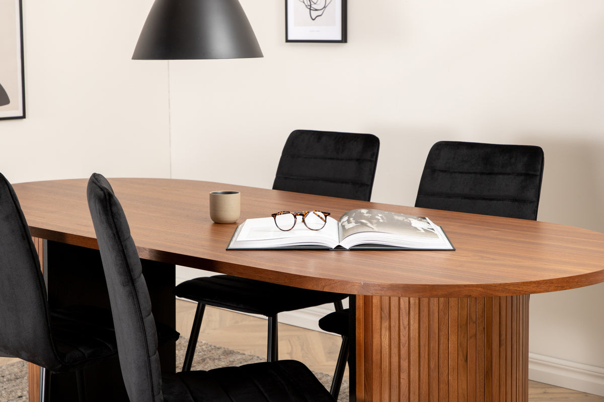Venture Design Bianca & Windu Matbord 90x200 + Matstolar Svart