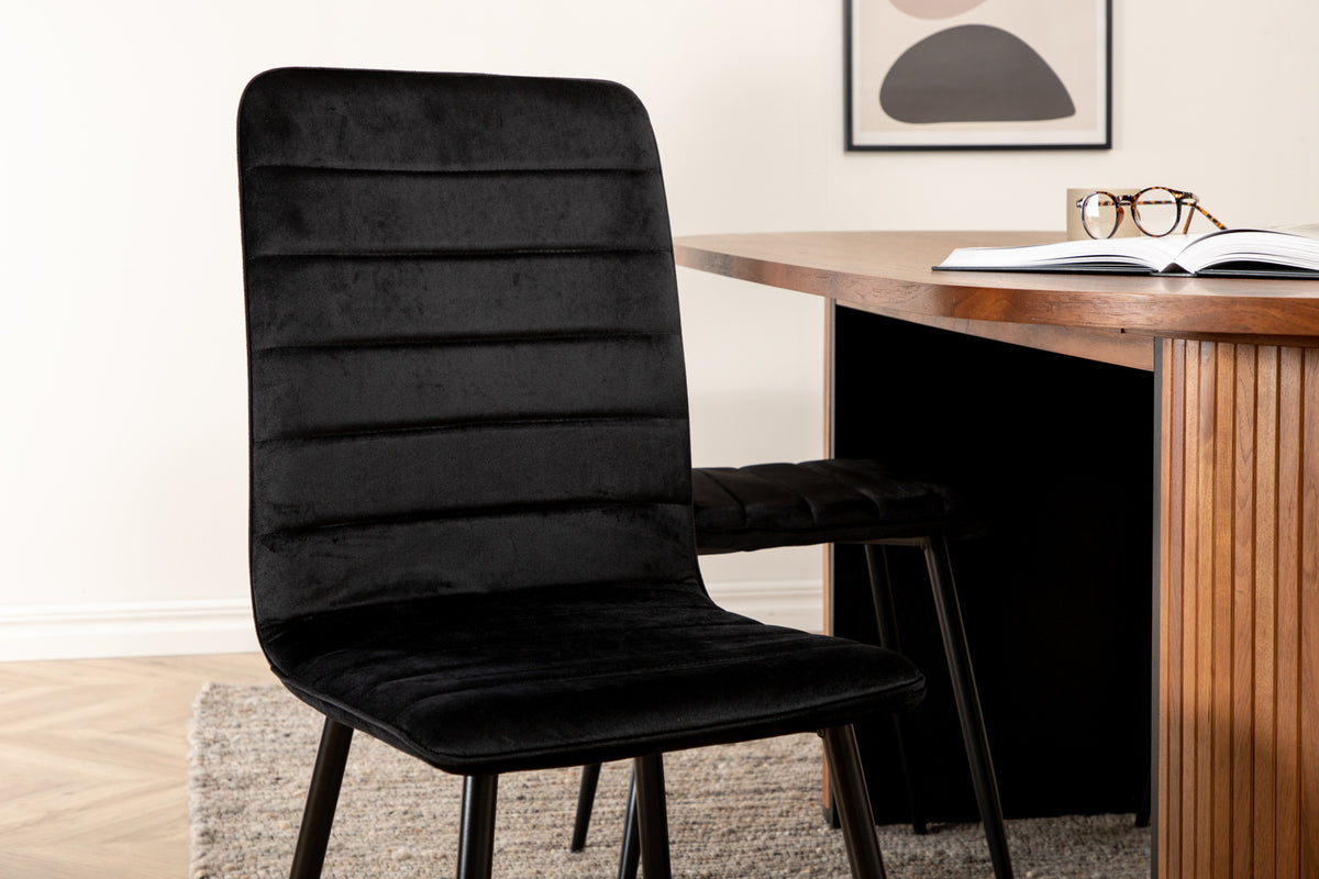 Venture Design Bianca & Windu Matbord 90x200 + Matstolar Svart