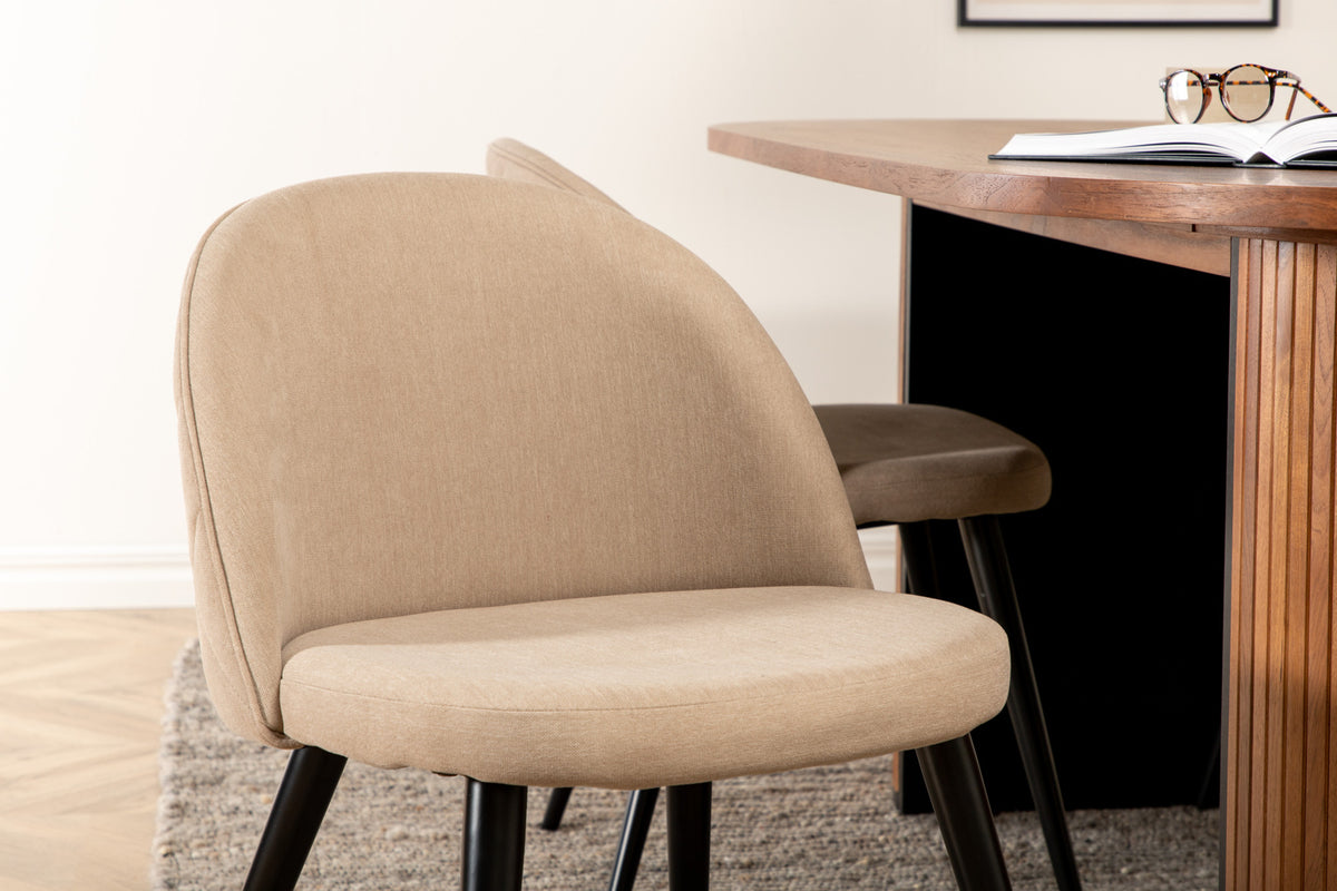 Venture Design Bianca & Velvet Matbord 90x200 + Matstolar Beige