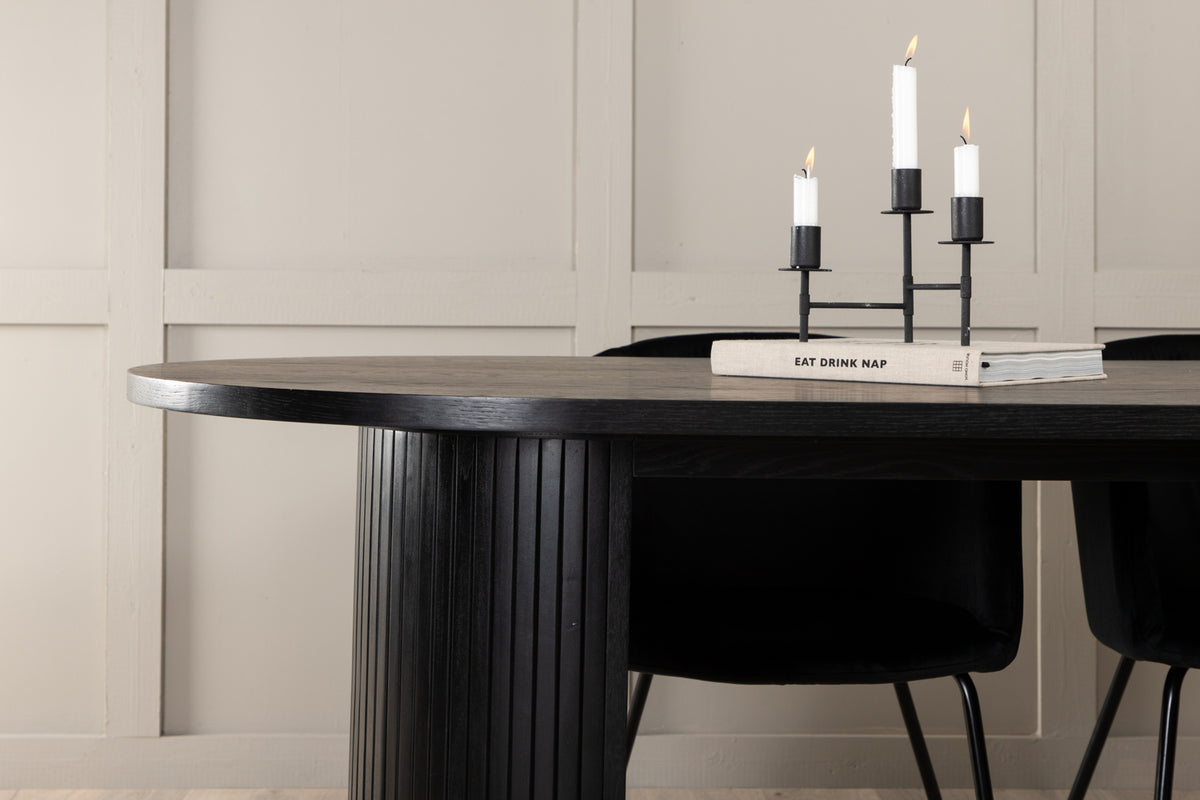 Venture Design Berit & Bianca Matstolar Svart + Matbord 90x200