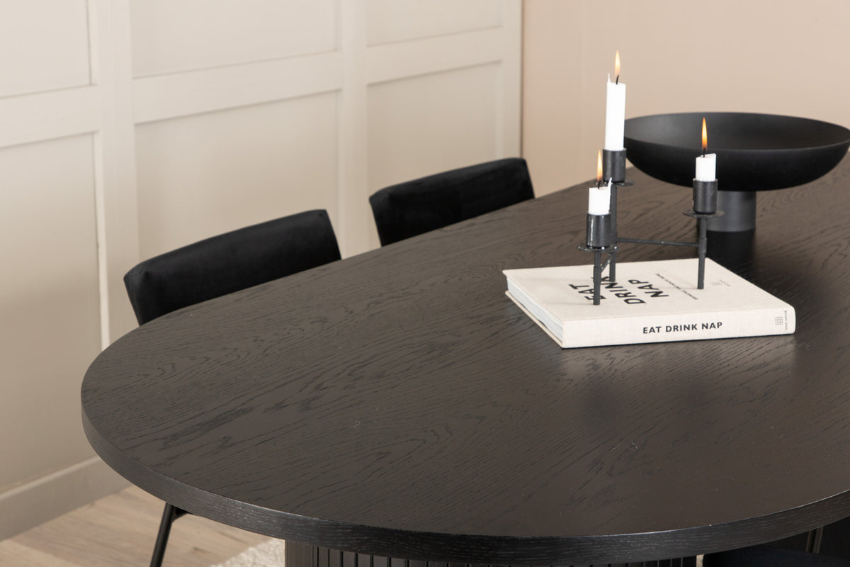 Venture Design Kenth & Bianca Matstolar Svart + Matbord 90x200