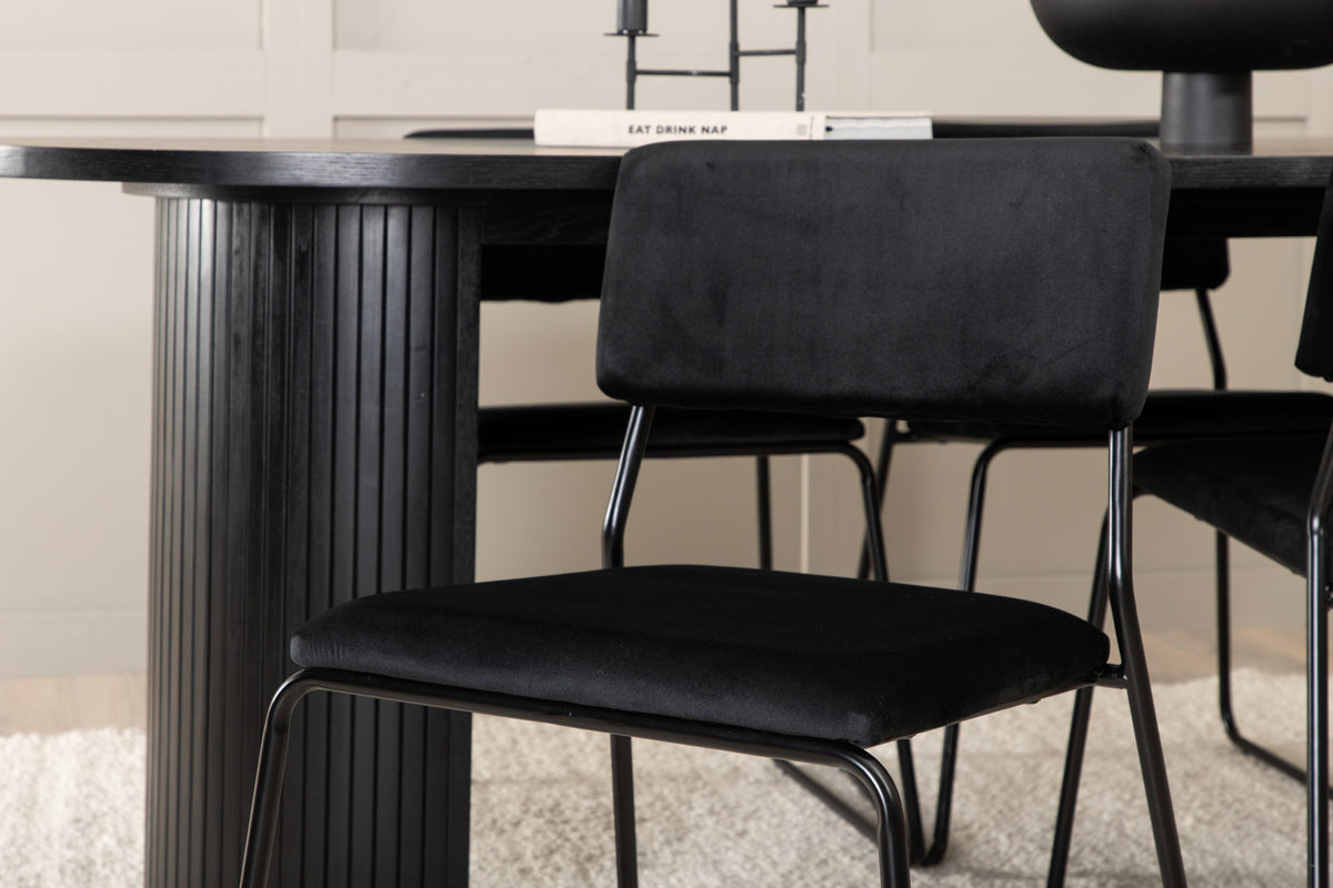 Venture Design Kenth & Bianca Matstolar Svart + Matbord 90x200