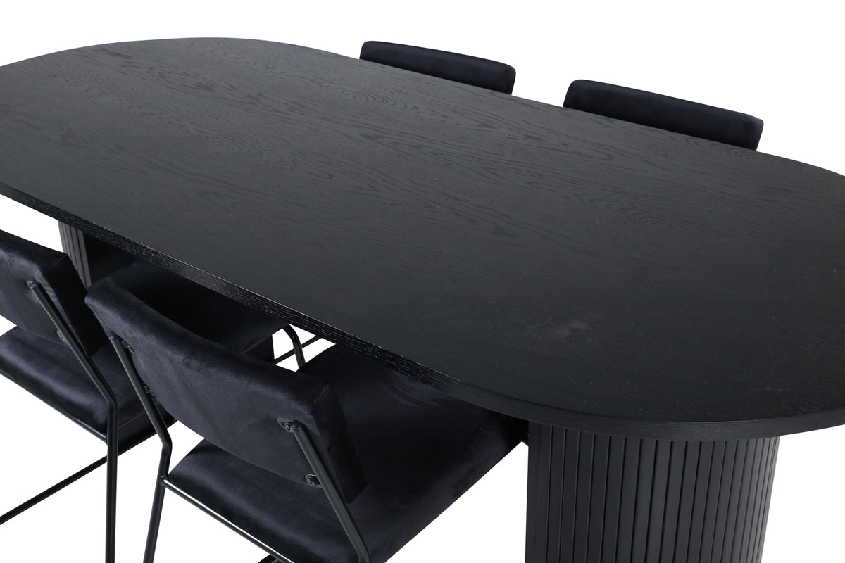 Venture Design Kenth & Bianca Matstolar Svart + Matbord 90x200