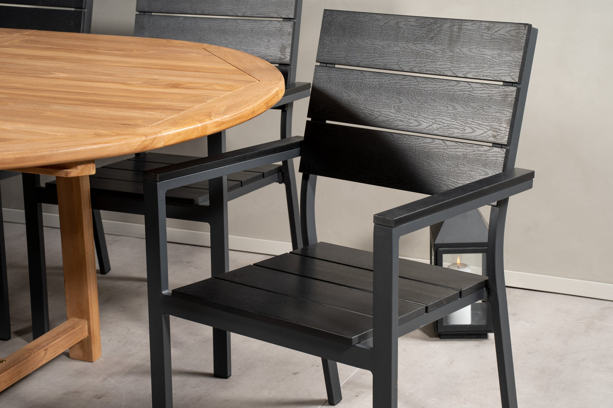 Venture Design Levels & Kenya Matstolar 2-pack Svart + Ovala Matbord