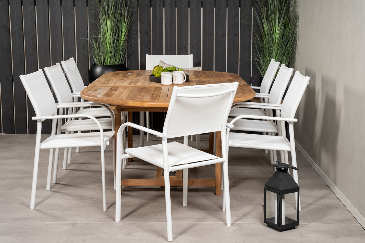 Venture Design Santorini & Kenya Matstolar 2-pack Vit + Ovala Matbord